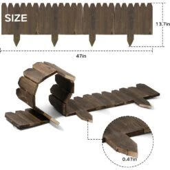 47 In. Wooden Garden Edging Decorative Small Picket Panels Flower Bed Barrier Landscape Fencing Durable Installation -Dewalt Tools Shop oyezvary compost accessories 28csa05161 4f 1000