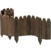47 In. Wooden Garden Edging Decorative Small Picket Panels Flower Bed Barrier Landscape Fencing Durable Installation