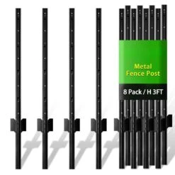 3 Ft. Metal Fence Post Steel U Post No Dig Design Light Duty Black For Wire Fencing Garden Lawn Pack Of 8 -Dewalt Tools Shop oyezvary compost accessories 28csa05171 fa 1000