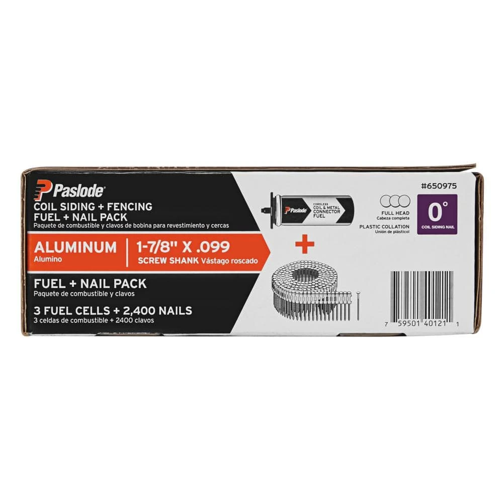 Paslode 1-7/8 In. X 0.099 In. 0-Degree Straight Aluminum Screw Shank Coil Fencing Nails + Fuel 7 Paslode 1-7/8 In. X 0.099 In. 0-Degree Straight Aluminum Screw Shank Coil Fencing Nails + Fuel - Image 6