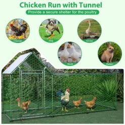 10 Ft. X 3 Ft. X 5 Ft. Outdoor Silver Metal Walk-in Chicken Pen Waterproof Poultry Fencing With UV Protection Cover -Dewalt Tools Shop pdtend chicken coops cp p151984 66 1000