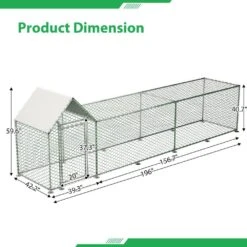 16 Ft. X 3 Ft. X 5 Ft. Outdoor Silver Metal Walk-in Chicken Pen Waterproof Poultry Fencing With UV Protection Cover -Dewalt Tools Shop pdtend chicken coops cp p151985 c3 1000