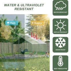 10 Ft. X 13 Ft. X 6.56 Ft. Outdoor Silver Metal Walk-in Chicken Pen Waterproof Poultry Fencing With UV Protection Cover -Dewalt Tools Shop pdtend chicken coops cp p184737 40 1000