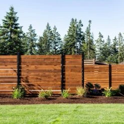 PEAK Modular Fencing 76 In. H Matte Black Aluminum Hard Surface Post For A 6 Ft. H Outdoor Privacy Fence System