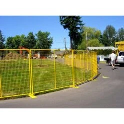 6 Ft. X 29 Ft. 4-Panel Yellow Powder-Coated Welded Wire Temporary Fencing -Dewalt Tools Shop perimeter patrol welded wire fencing rf 10006 4 31 1000
