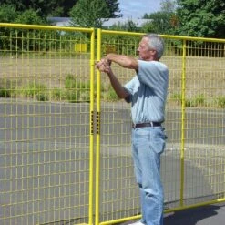 6 Ft. X 29 Ft. 4-Panel Yellow Powder-Coated Welded Wire Temporary Fencing -Dewalt Tools Shop perimeter patrol welded wire fencing rf 10006 4 c3 1000