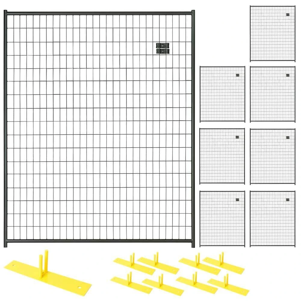 6 Ft. X 40 Ft. 8-Panel Black Powder-Coated Welded Wire Temporary Fencing 3 6 Ft. X 40 Ft. 8-Panel Black Powder-Coated Welded Wire Temporary Fencing
