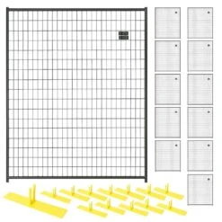 6 Ft. X 60 Ft. 12-Panel Black Powder-Coated Steel Welded Wire Temporary Fencing