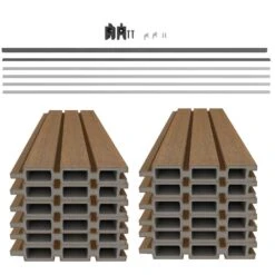 Ultra Easy Fencing 6 Ft. H X 6 Ft. W Peruvian Teak Wood Plastic Composite Horizontal Fence Section With Gray Frame -Dewalt Tools Shop peruvian teak newtechwood composite fence panels fence uh66 6 6 tk 44 1000