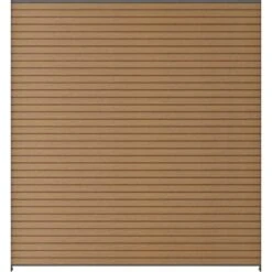 Ultra Easy Fencing 6 Ft. H X 6 Ft. W Peruvian Teak Wood Plastic Composite Horizontal Fence Section With Gray Frame