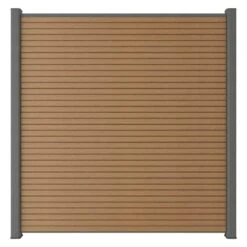 Ultra Easy Fencing 6 Ft. H X 6 Ft. W Peruvian Teak Wood Plastic Composite Horizontal Fence Section With Gray Frame -Dewalt Tools Shop peruvian teak newtechwood composite fence panels fence uh66 6 6 tk c3 1000