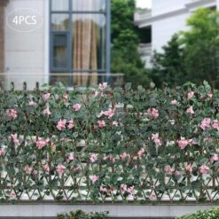 46 In. Wood Silk Fabric Faux Ivy Fencing Panel Garden Fence Pink 4-Pieces -Dewalt Tools Shop pink garden fencing ylyogn9jwdzfp 1d 1000