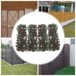 46 In. Wood Silk Fabric Faux Ivy Fencing Panel Garden Fence Pink 4-Pieces -Dewalt Tools Shop pink garden fencing ylyogn9jwdzfp 44 1000