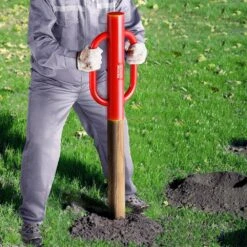 Fence Post Driver With Handles 4.11" Inner Diameter T-Post Pole Pounder 22lbs. Carbon Steel Farm Fencing Hole Digger Red -Dewalt Tools Shop red vevor fence tools wldzq4inch22s38cqv0 31 1000