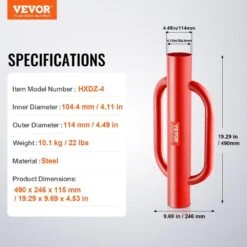 Fence Post Driver With Handles 4.11" Inner Diameter T-Post Pole Pounder 22lbs. Carbon Steel Farm Fencing Hole Digger Red -Dewalt Tools Shop red vevor fence tools wldzq4inch22s38cqv0 76 1000
