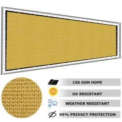 5 Ft. X 50 Ft. Privacy Screen Fence Heavy-Duty Protective Covering Mesh Fencing For Patio Lawn Garden Balcony Sand
