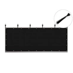 Privacy Fence Screen Heavy-Duty 90% Blockage Shade Cover Fencing Net For Wall Garden Gazebo Backyard, 6 X 25 Ft., Black