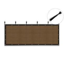 3 X 16 Ft. Privacy Fence Screen Heavy-Duty 90% Blockage Shade Cover Fencing Net For Wall Garden Gazebo Backyard Brown