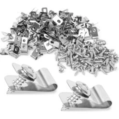 Fence Wire Clamps Stainless Steel Fencing Mounting Clips With 12-16 Gauge Welded Wire To Wood In Silver (220 Pieces)