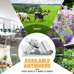 Fence Wire Clamps Stainless Steel Fencing Mounting Clips With 12-16 Gauge Welded Wire To Wood In Silver (220 Pieces) -Dewalt Tools Shop silver afoxsos fence hardware snph020in0210 76 1000