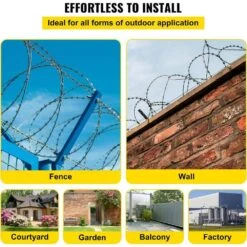 Razor Wires, 147 Ft. Razor Barbed Wire, 3-Rolls Razor Wire Fencing Razor Fence, Stainless Steel Rolls Razor For Garden -Dewalt Tools Shop silver aopsps garden fencing a0102hqra2v 31 1000