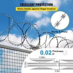 Razor Wires, 147 Ft. Razor Barbed Wire, 3-Rolls Razor Wire Fencing Razor Fence, Stainless Steel Rolls Razor For Garden -Dewalt Tools Shop silver aopsps garden fencing a0102hqra2v 44 1000