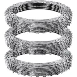 Razor Wires, 147 Ft. Razor Barbed Wire, 3-Rolls Razor Wire Fencing Razor Fence, Stainless Steel Rolls Razor For Garden -Dewalt Tools Shop silver aopsps garden fencing a0102hqra2v 76 1000