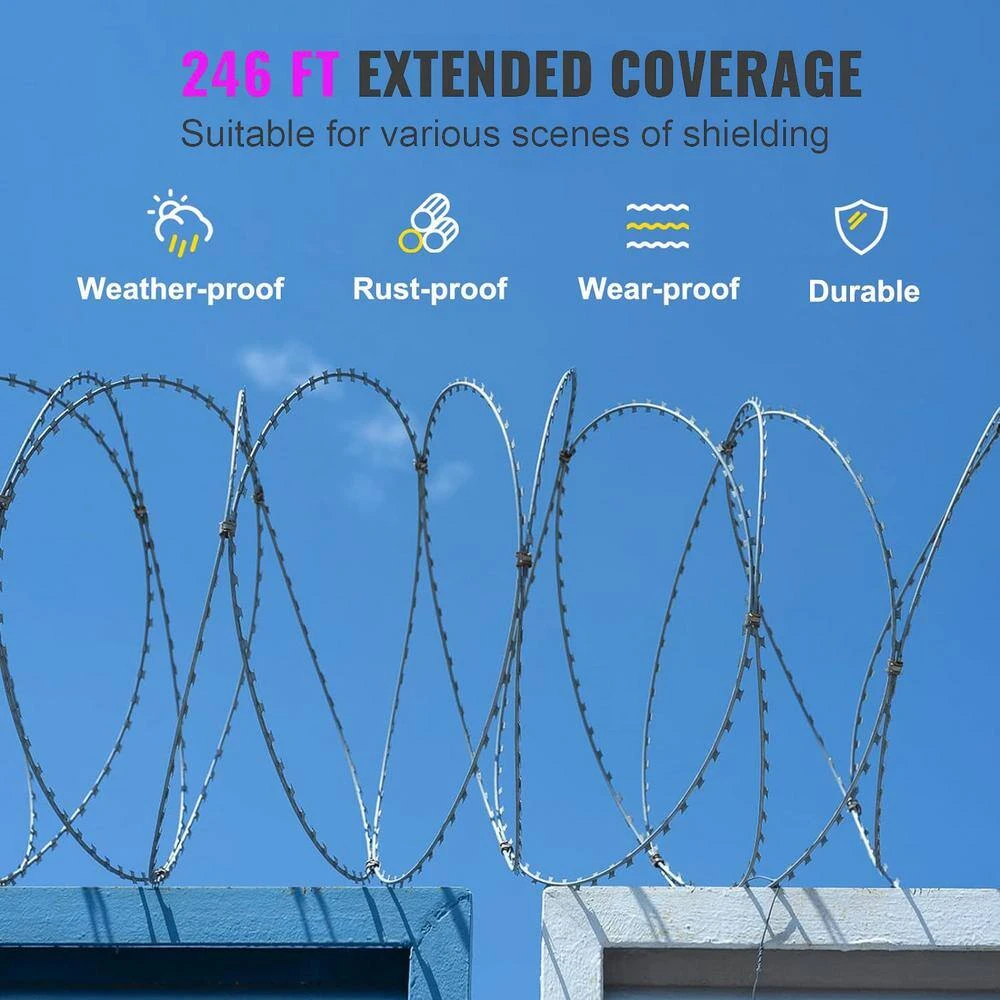 246 Ft. Galvanized Single Spiral Razor Barbed Wire, 5-Rolls Razor Wire Fencing Razor Fence 7 246 Ft. Galvanized Single Spiral Razor Barbed Wire, 5-Rolls Razor Wire Fencing Razor Fence - Image 5