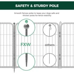 Garden Fence With Door Heavy Duty Metal Fencing Tall Animal Barrier 24inch 8 Panels Decorative Garden Fence -Dewalt Tools Shop silver fawey tred inc garden fencing da1hr54k 4f 1000