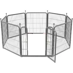 Garden Fence With Door Heavy Duty Metal Fencing Tall Animal Barrier 24inch 8 Panels Decorative Garden Fence