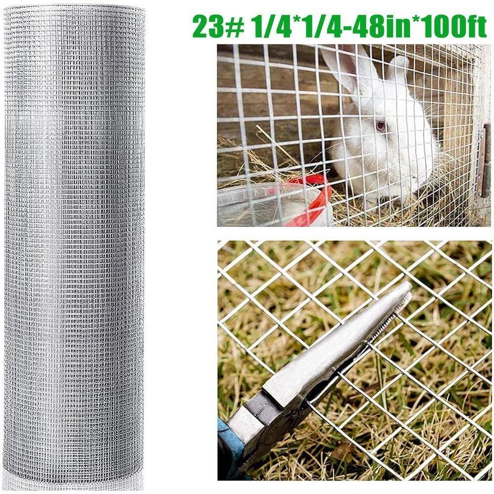 4 Ft. H X 100 Ft. L Size Outdoor Garden Welded Metal Square Mesh For Animal Fencing For Rabbits, Chickens 6 4 Ft. H X 100 Ft. L Size Outdoor Garden Welded Metal Square Mesh For Animal Fencing For Rabbits, Chickens - Image 4