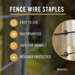3/4 In. U-Shaped Wire Fencing Staples, 14 Gauge Galvanized Steel, 1 Lbs. Box -Dewalt Tools Shop silver nuvo iron fence hardware fs3414gg 40 1000