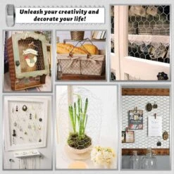 16.9 In. Galvanized Metal Floral Chicken Wire Fencing Mesh For Crafts Poultry Garden Hexagonal Hardware Cloth Netting -Dewalt Tools Shop silver oyezvary garden fencing 28csa11193 44 1000