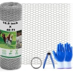 16.9 In. Galvanized Metal Floral Chicken Wire Fencing Mesh For Crafts Poultry Garden Hexagonal Hardware Cloth Netting