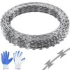 Razor Wires, 98 Ft. Razor Barbed Wire, 2 Rolls Razor Wire Fencing Razor Fence, Razor Ribbon Barbed Wire Galvanized Razor