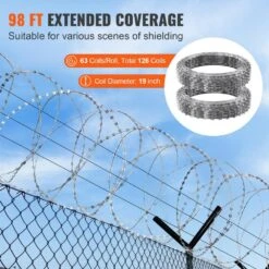 Razor Wires 366.14 In. Razor Barbed Wire 2 Rolls Razor Wire Fencing Razor Fence Galvanized Steel Garden Fencing -Dewalt Tools Shop silver skyshalo garden fencing jsswdpcs98ycm0cyfv0 0726 44 1000