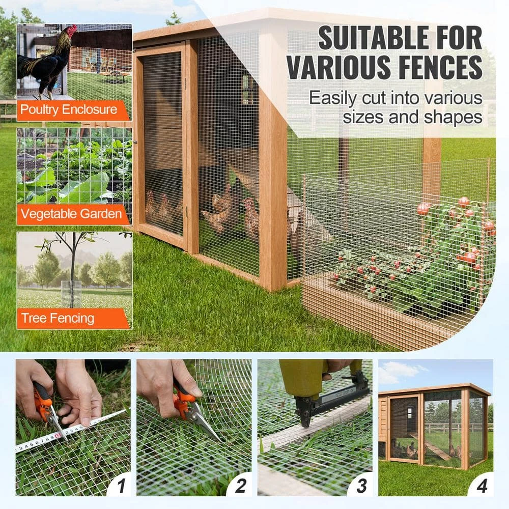 1/2 In. Hardware Cloth 36 In. X 50 Ft. Galvanized Wire Mesh Roll For Chicken Fencing Garden Small Rodents 7 1/2 In. Hardware Cloth 36 In. X 50 Ft. Galvanized Wire Mesh Roll For Chicken Fencing Garden Small Rodents - Image 5