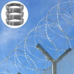 18.9 In. Razor Wires 147 Ft. Razor Barbed Wire 3-Rolls Galvanized Razor Wire Fencing Double Spiral Razor Barbed Wire -Dewalt Tools Shop silver svopes garden fencing jsswdpcs147ycr3a8v0 1119 31 1000