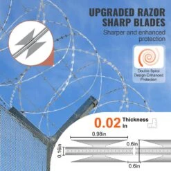 18.9 In. Razor Wires 147 Ft. Razor Barbed Wire 3-Rolls Galvanized Razor Wire Fencing Double Spiral Razor Barbed Wire -Dewalt Tools Shop silver svopes garden fencing jsswdpcs147ycr3a8v0 1119 4f 1000