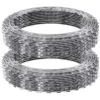 Razor Wire, 98 Ft. Galvanized Barbed Wire, 2 Rolls Double Spiral Razor Fencing For Garden, Perimeter Security -Dewalt Tools Shop silver svopes garden fencing jsswdpcs98ycm0cyfv0 1119 64 1000