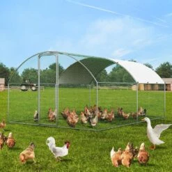Poultry Fencing Large Metal Chicken Coop 9.8 Ft. X 12.9 Ft. X 6.5 Ft. Walk In Chicken Run For Yard With Waterproof Cover -Dewalt Tools Shop skyshalo chicken coops brsjp4x3x2mytlha4v0 0807 31 1000