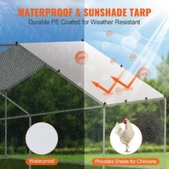 Poultry Fencing Large Metal Chicken Coop, 9.8 X 19.3 X 6.5 Ft. Walk-in Chicken Runs For Yard With Cover Spire Roof Hen -Dewalt Tools Shop skyshalo chicken coops brsjp6x3x2mjlvnlgv0 0807 44 1000