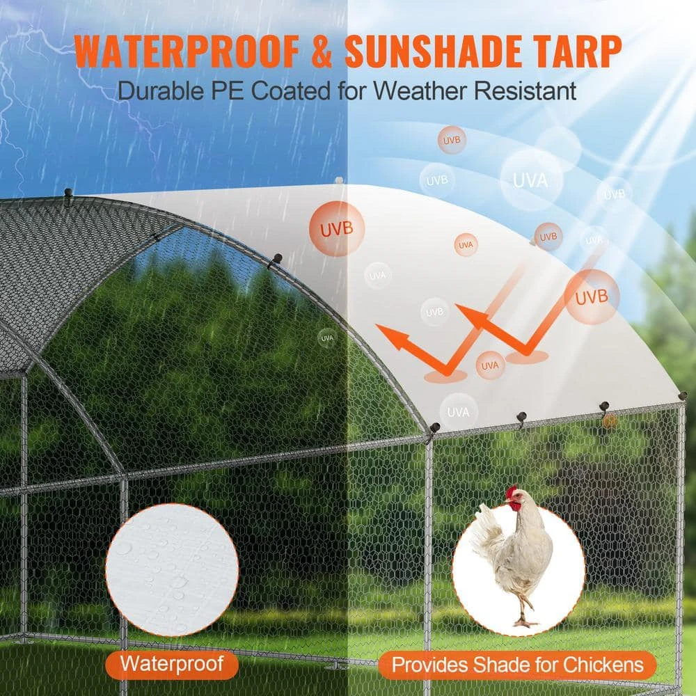 Poultry Fencing Large Metal Chicken Coop With Run, 9.8 X 19.3 X 6.5 Ft. Walk-in Chicken Runs For Yard With Cover 7 Poultry Fencing Large Metal Chicken Coop With Run, 9.8 X 19.3 X 6.5 Ft. Walk-in Chicken Runs For Yard With Cover - Image 5