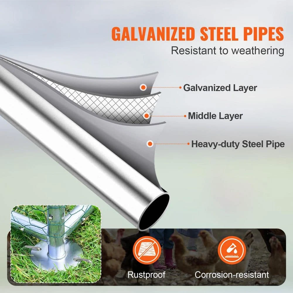 Poultry Fencing Large Metal Chicken Coop With Run, 9.8 X 19.3 X 6.5 Ft. Walk-in Chicken Runs For Yard With Cover 4 Poultry Fencing Large Metal Chicken Coop With Run, 9.8 X 19.3 X 6.5 Ft. Walk-in Chicken Runs For Yard With Cover - Image 2