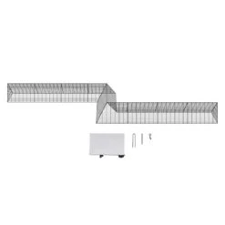 Poultry Fencing Chicken Tunnels, 287 X 78.7 X 24.2 In.Chicken Tunnels For Yard, Portable Chicken Tunnels