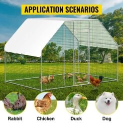 Large Metal Chicken Coop With Run 6.5 Ft. X 9.8 Ft. X 6.5 Ft. Large Space Silver Barbed Wire Fencing 16 Large Metal Chicken Coop With Run 6.5 Ft. X 9.8 Ft. X 6.5 Ft. Large Space Silver Barbed Wire Fencing -Dewalt Tools Shop skyshalo chicken runs hwjlpd9 56 560339v0 0806 76 1000