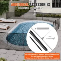 Pool Fence, 4 X 108 Ft. Pool Fences For Inground Pools, Removable Child Safety Pool Fencing, Easy DIY Installation Fence -Dewalt Tools Shop skyshalo pool fences dxycwl4108ftymrz5v0 0823 fa 1000