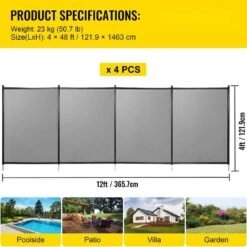 Swimming Pool Fence,4 X 12 Ft. Pool Safety Fence Inground Pools, Removable Pool Fence, Life Saver Fencing Section Kit -Dewalt Tools Shop skyshalo pool fences kcxycwlb448ft1ksyv0 0823 76 1000