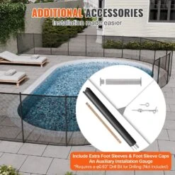 Swimming Pool Fence 4 X 12 Ft. Pool Safety Fence For In Ground Pools Removable Pool Fence Fencing Section Kit -Dewalt Tools Shop skyshalo pool fences kcxycwll412ft18uyv0 0823 fa 1000