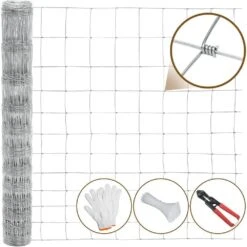 Farm Fence 164 Ft. L X 5 Ft. H Silver Galvanized Metal Fencing Garden Fence Weatherproof (1-Pack) -Dewalt Tools Shop sliver spca garden fencing sp db0932 4f 1000